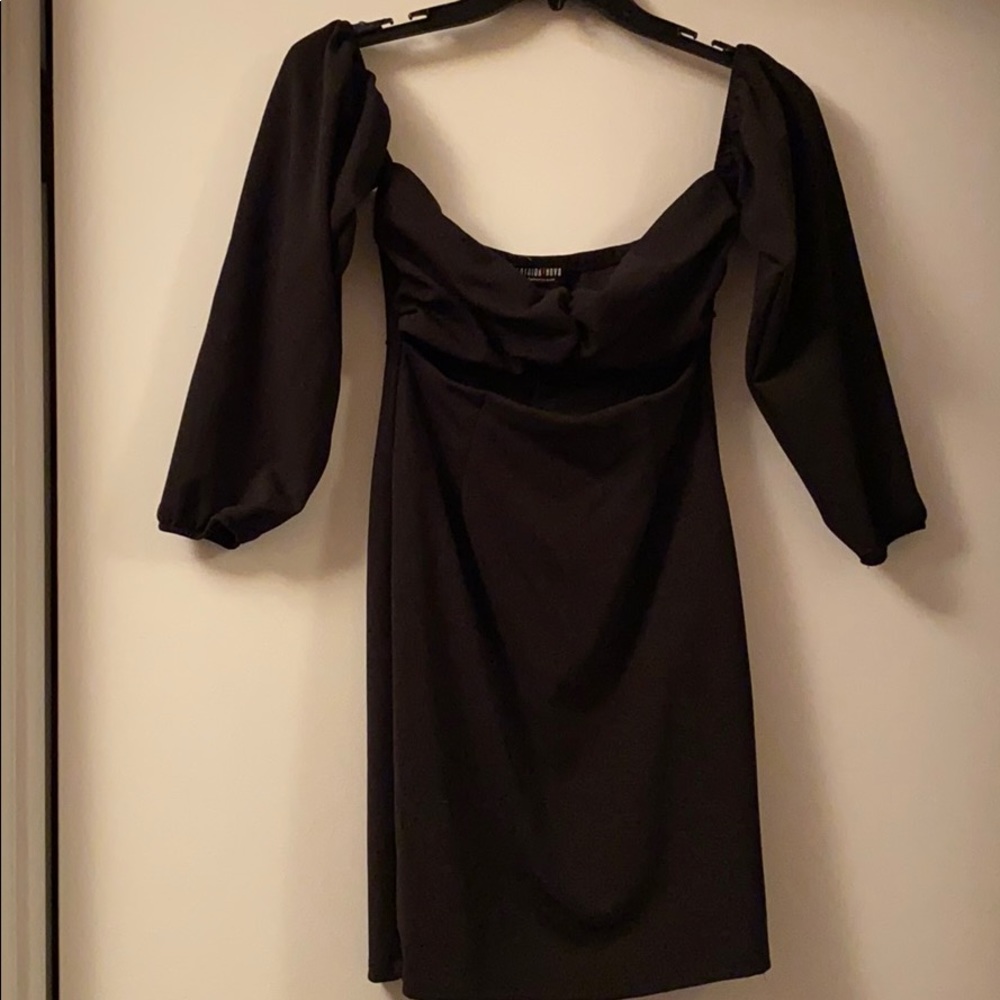 Twist front open mini dress